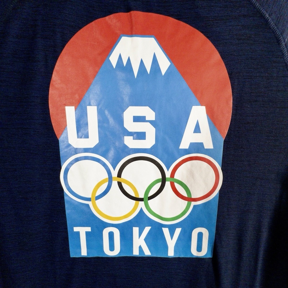 Team USA Tokyo Olympics Shirt Mens Extra Large Blue‎ 2020 Training Short Sleeve